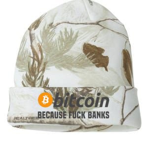 Bitcoin Bitcoin Because Fuck Banks Kati Licensed 12" Camo Beanie