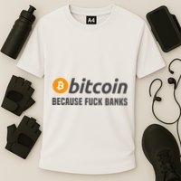 Bitcoin Bitcoin Because Fuck Banks Cooling Performance Crew T-Shirt