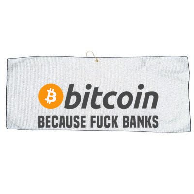 Bitcoin Bitcoin Because Fuck Banks Large Microfiber Waffle Golf Towel