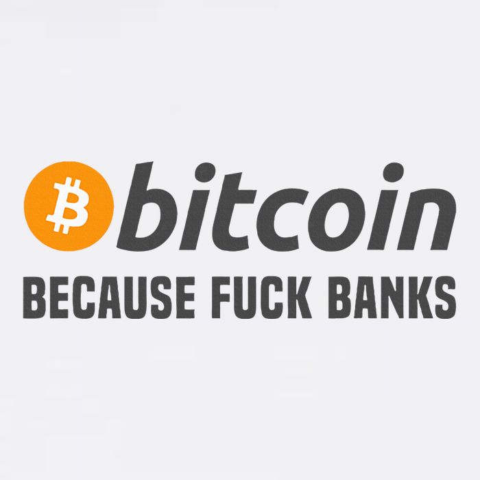 Bitcoin Bitcoin Because Fuck Banks Cropped Pullover Crew