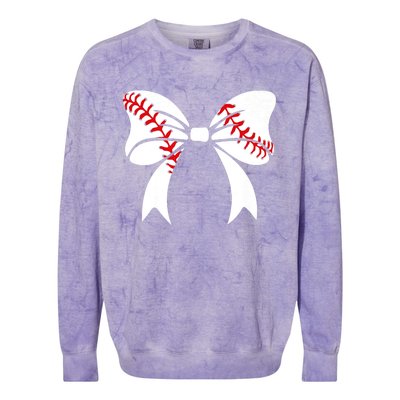 Baseball Bow Baseball Mom Mothers Day Women Baseball Mama Colorblast Crewneck Sweatshirt