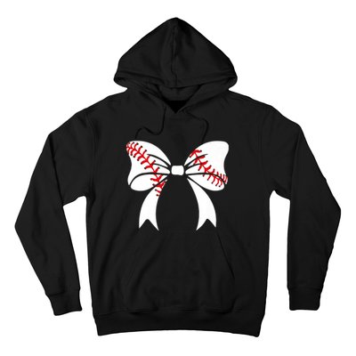 Baseball Bow Baseball Mom Mothers Day Women Baseball Mama Hoodie