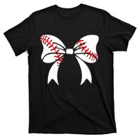 Baseball Bow Baseball Mom Mothers Day Women Baseball Mama T-Shirt