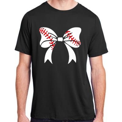 Baseball Bow Baseball Mom Mothers Day Women Baseball Mama Adult ChromaSoft Performance T-Shirt