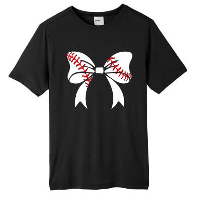 Baseball Bow Baseball Mom Mothers Day Women Baseball Mama Tall Fusion ChromaSoft Performance T-Shirt