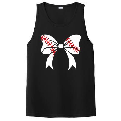 Baseball Bow Baseball Mom Mothers Day Women Baseball Mama PosiCharge Competitor Tank