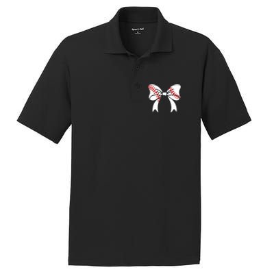 Baseball Bow Baseball Mom Mothers Day Women Baseball Mama PosiCharge RacerMesh Polo