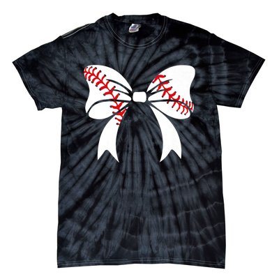 Baseball Bow Baseball Mom Mothers Day Women Baseball Mama Tie-Dye T-Shirt