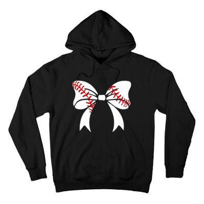 Baseball Bow Baseball Mom Mothers Day Women Baseball Mama Tall Hoodie