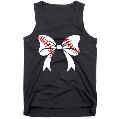 Baseball Bow Baseball Mom Mothers Day Women Baseball Mama Tank Top