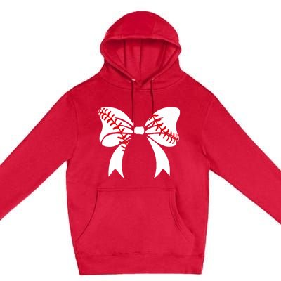 Baseball Bow Baseball Mom Mothers Day Women Baseball Mama Premium Pullover Hoodie