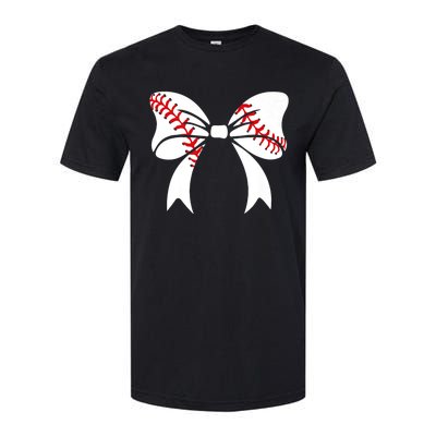 Baseball Bow Baseball Mom Mothers Day Women Baseball Mama Softstyle CVC T-Shirt