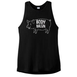 Body By Bacon Graphic Ladies PosiCharge Tri-Blend Wicking Tank