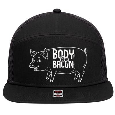 Body By Bacon Graphic 7 Panel Mesh Trucker Snapback Hat