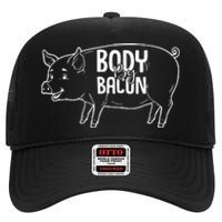 Body By Bacon Graphic High Crown Mesh Back Trucker Hat