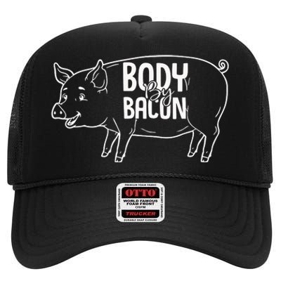 Body By Bacon Graphic High Crown Mesh Back Trucker Hat