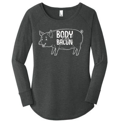 Body By Bacon Graphic Women's Perfect Tri Tunic Long Sleeve Shirt