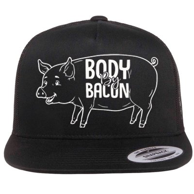 Body By Bacon Graphic Flat Bill Trucker Hat