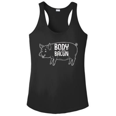 Body By Bacon Graphic Ladies PosiCharge Competitor Racerback Tank