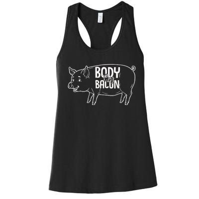 Body By Bacon Graphic Women's Racerback Tank