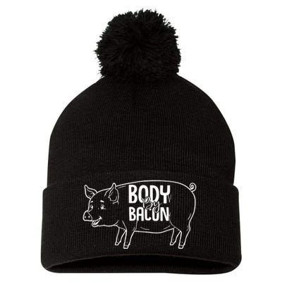 Body By Bacon Graphic Pom Pom 12in Knit Beanie