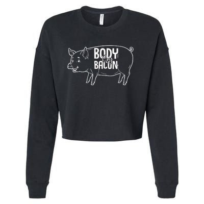 Body By Bacon Graphic Cropped Pullover Crew