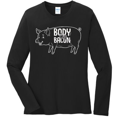 Body By Bacon Graphic Ladies Long Sleeve Shirt