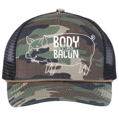 Body By Bacon Graphic Retro Rope Trucker Hat Cap