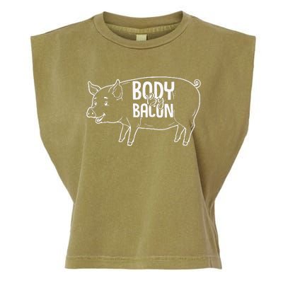 Body By Bacon Graphic Garment-Dyed Women's Muscle Tee