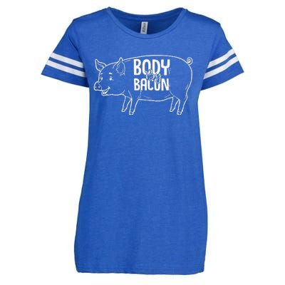 Body By Bacon Graphic Enza Ladies Jersey Football T-Shirt