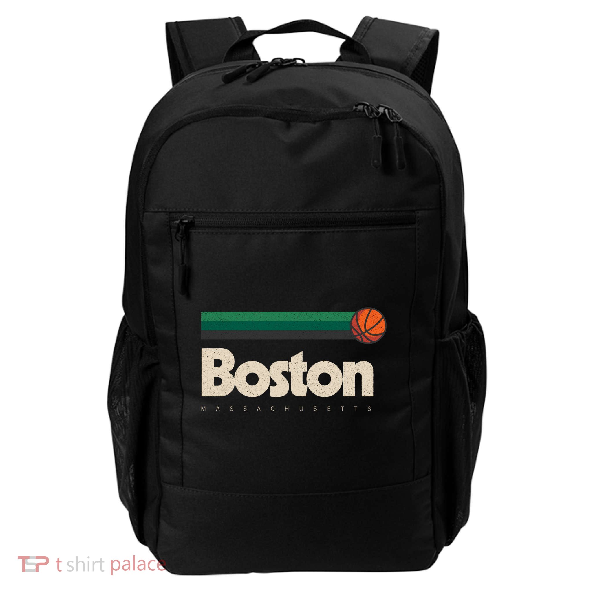 Boston Basketball BBall Massachusetts Green Retro Boston Backpack