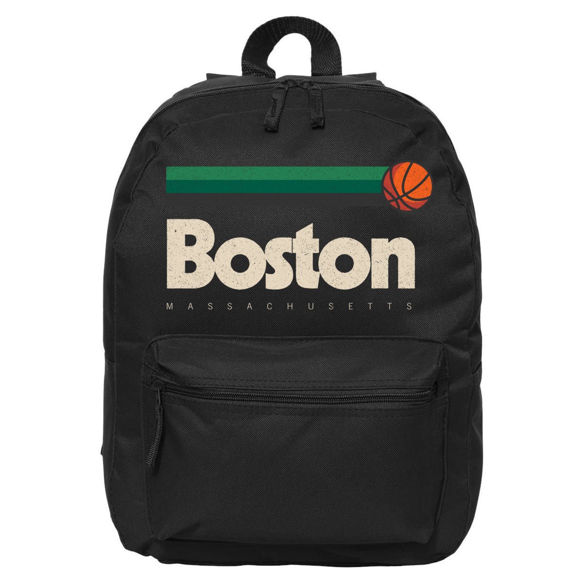 Boston Basketball BBall Massachusetts Green Retro Boston 16 in Basic Backpack