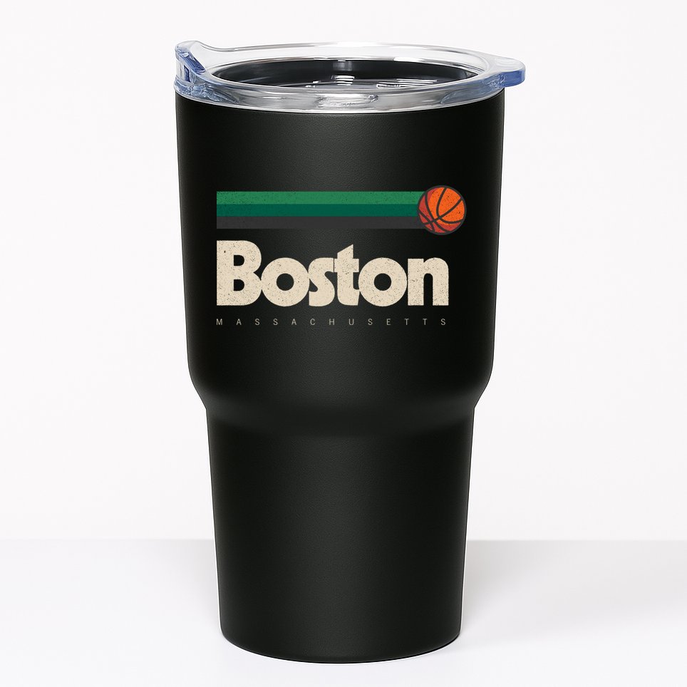 Boston Basketball BBall Massachusetts Green Retro Boston Tumbler
