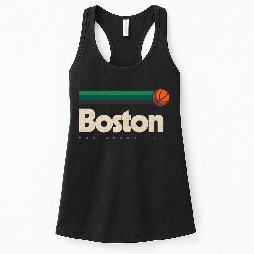 Boston Basketball BBall Massachusetts Green Retro Boston Womens Tank Top