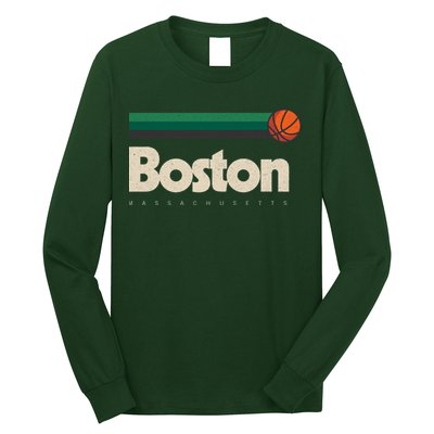 Boston Basketball BBall Massachusetts Green Retro Boston Long Sleeve Shirt