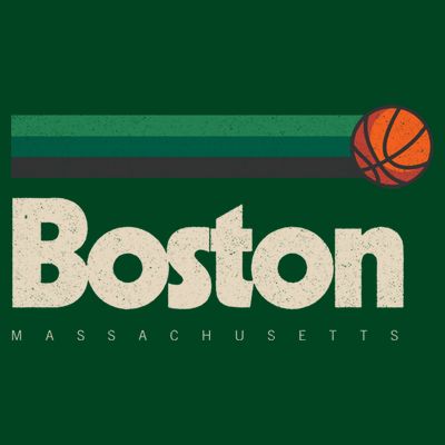Boston Basketball BBall Massachusetts Green Retro Boston T-Shirt