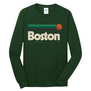 Boston Basketball BBall Massachusetts Green Retro Boston Tall Long Sleeve T-Shirt