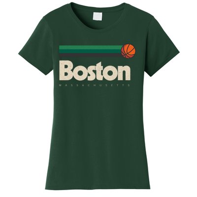 Boston Basketball BBall Massachusetts Green Retro Boston Women's T-Shirt