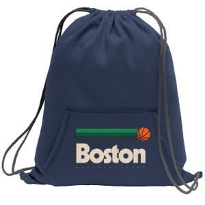 Boston Basketball BBall Massachusetts Green Retro Boston Sweatshirt Cinch Pack Bag