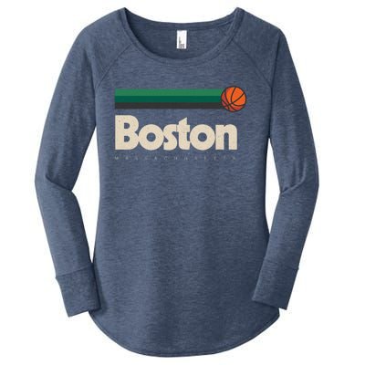 Boston Basketball BBall Massachusetts Green Retro Boston Women's Perfect Tri Tunic Long Sleeve Shirt