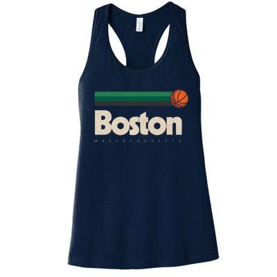 Boston Basketball BBall Massachusetts Green Retro Boston Women's Racerback Tank