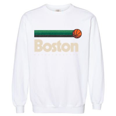 Boston Basketball BBall Massachusetts Green Retro Boston Garment-Dyed Sweatshirt