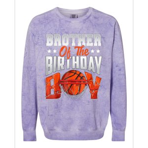 Brother Basketball Birthday Boy Family Baller Bday Party Colorblast Crewneck Sweatshirt