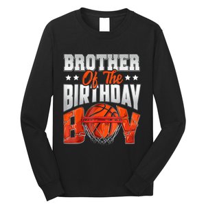 Brother Basketball Birthday Boy Family Baller Bday Party Long Sleeve Shirt