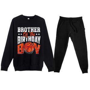 Brother Basketball Birthday Boy Family Baller Bday Party Premium Crewneck Sweatsuit Set