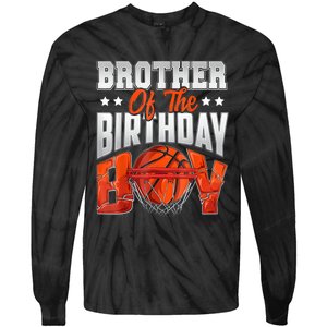 Brother Basketball Birthday Boy Family Baller Bday Party Tie-Dye Long Sleeve Shirt