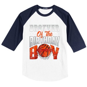 Brother Basketball Birthday Boy Family Baller Bday Party Baseball Sleeve Shirt