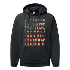 Bleach Blonde Bad Built Butch Body Performance Fleece Hoodie