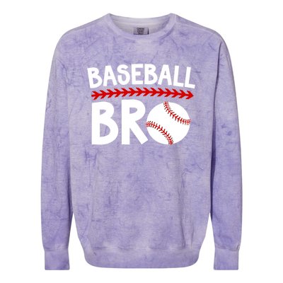 Baseball Bro Best Baseball Brother Baseball PlayerS Brother Gift Colorblast Crewneck Sweatshirt