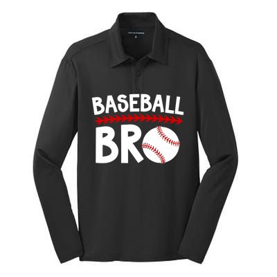 Baseball Bro Best Baseball Brother Baseball PlayerS Brother Gift Silk Touch Performance Long Sleeve Polo